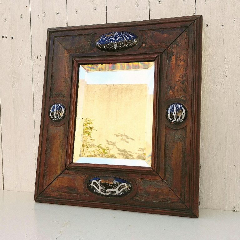Miroir vintage ovale biseauté - révélé, brocante, art & déco responsable