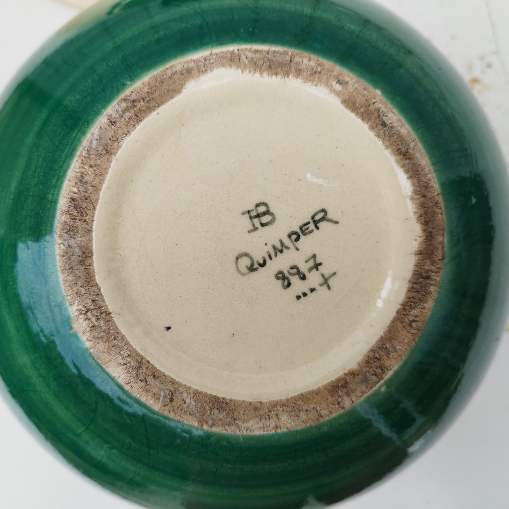 Grande soupière faïence Quimper, J.Lachaud, vintage - Acolytes Antique