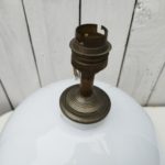 ANCIEN BOUGEOIR/PIED DE lampe? en opaline blanche et métal ART DECO