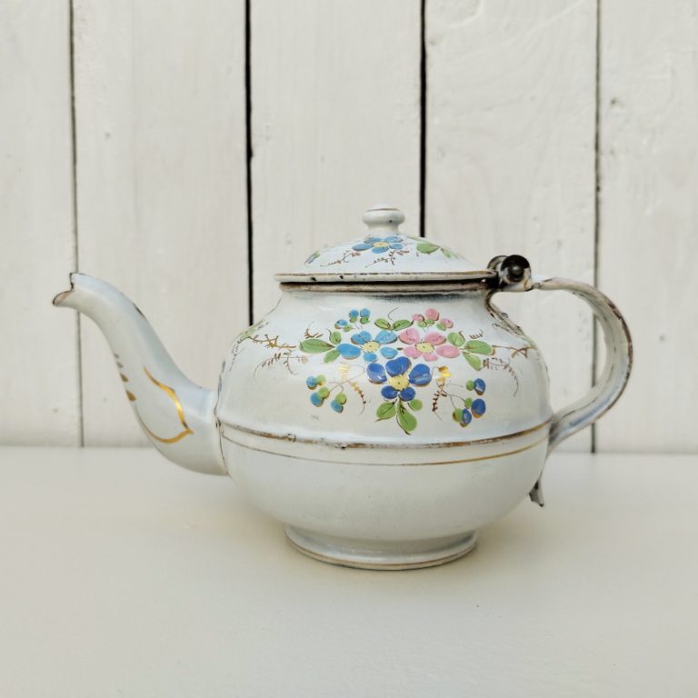 Ancienne Théière En Métal Argenté – Déco Vintage Salon – Pièce Unique