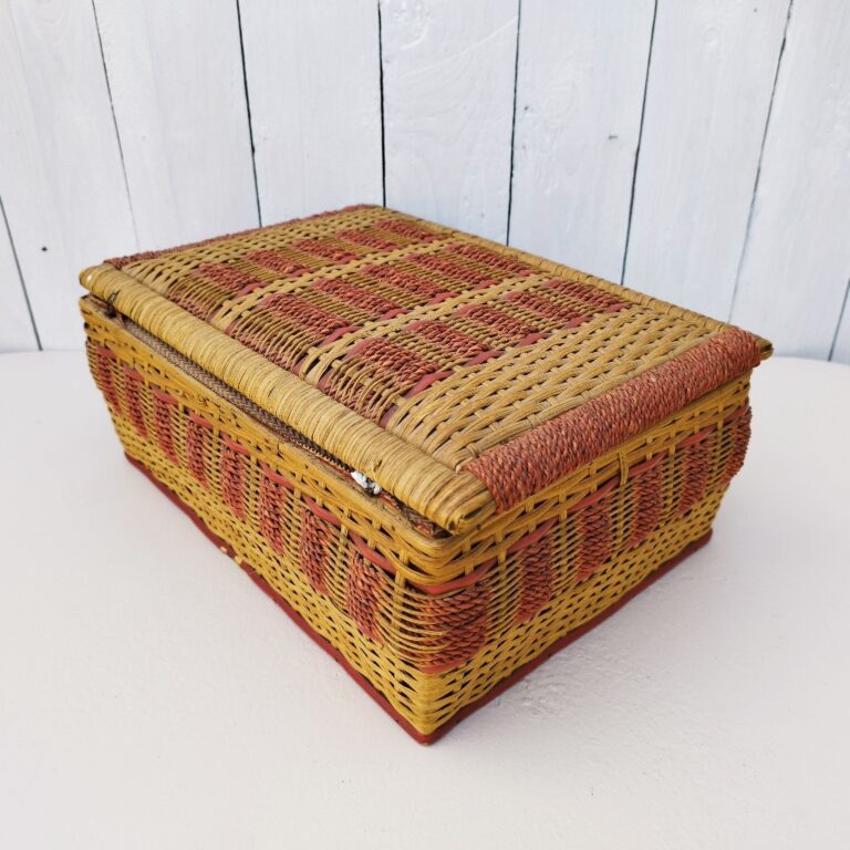 Panier En Osier Tressé Vintage - Forme Hibou - 23.5 Cm - Déco Rotin