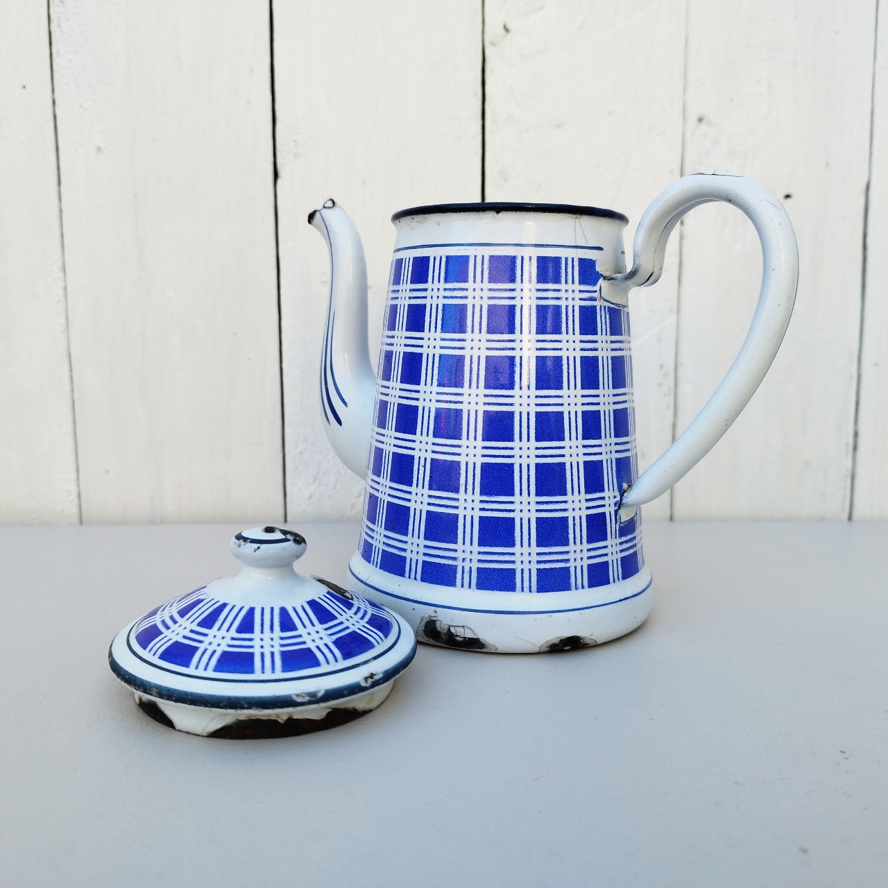 Cafetière émaillée 2 tasses - Design Vintage - Graniteware