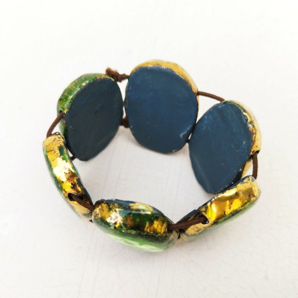 boucles d'oreilles céramique design vintage travail d'artiste Dlg Mithe Espelt