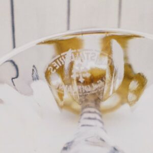Série De 7 Verres à Vin Cristal Gravé XIXe