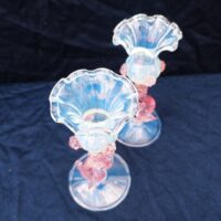 Paire de bougeoirs, verre de Murano, Dauphins – Image 7