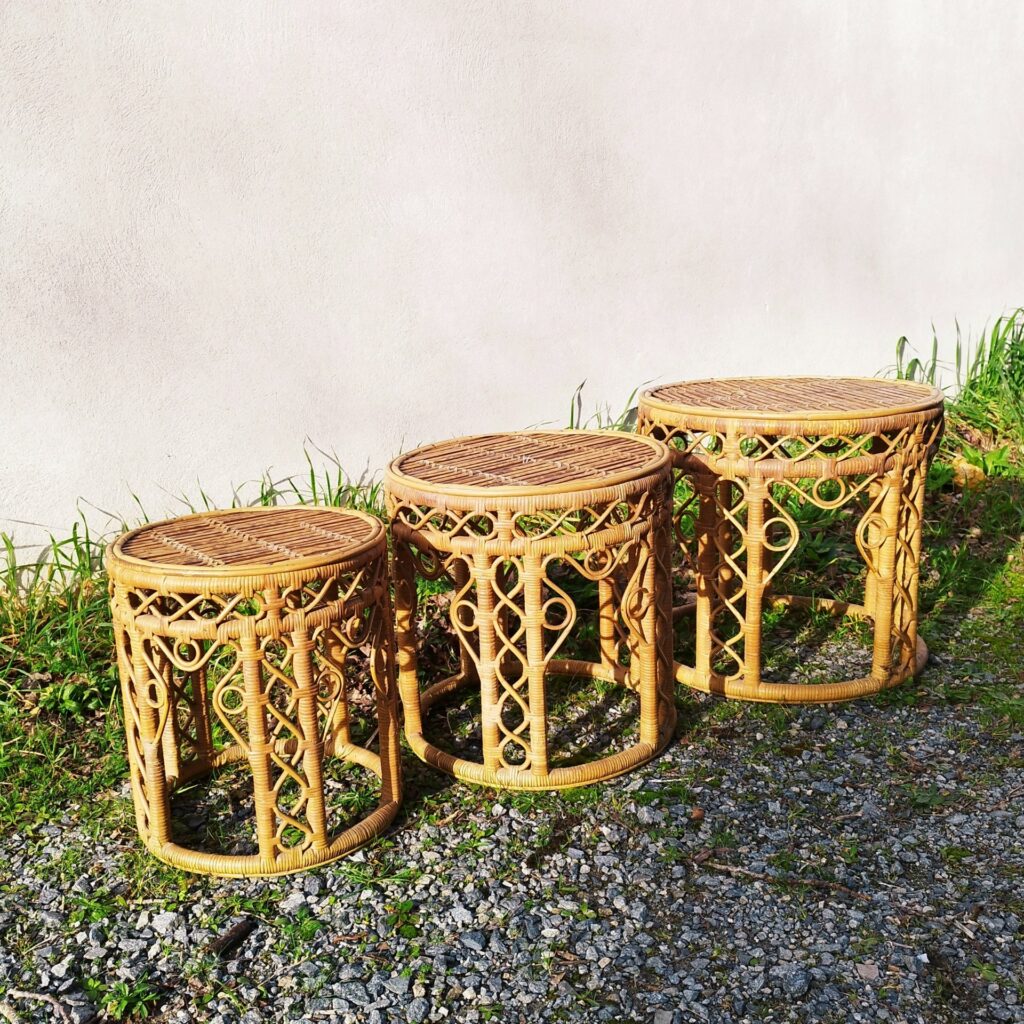 Guéridon, console, sellette en rotin occasion
