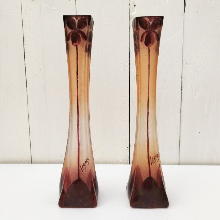 Ancien Art Déco Métal Argenté Cygne Figurine Fleur Vase Soliflore Ht 16