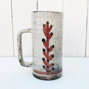 Chope à l'oiseau  en céramique, par Gustave Reynaud pour le mûrier à Vallauris. Peut très bien servir de vase. Bon état général Hauteur  : 17 cm Diamètre : 8 cm