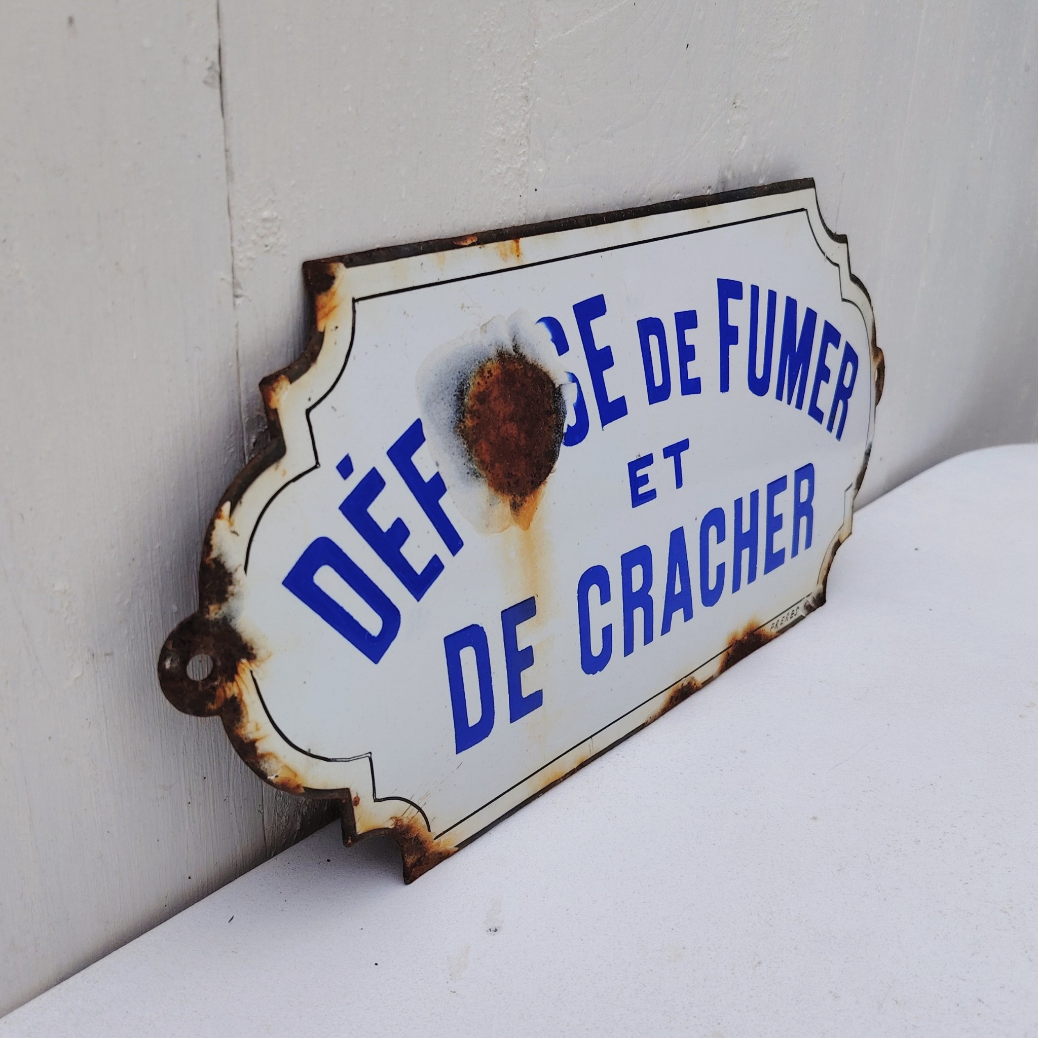 Plaque émaillée bombée, défense de fumer,Japy Frères – Image 7