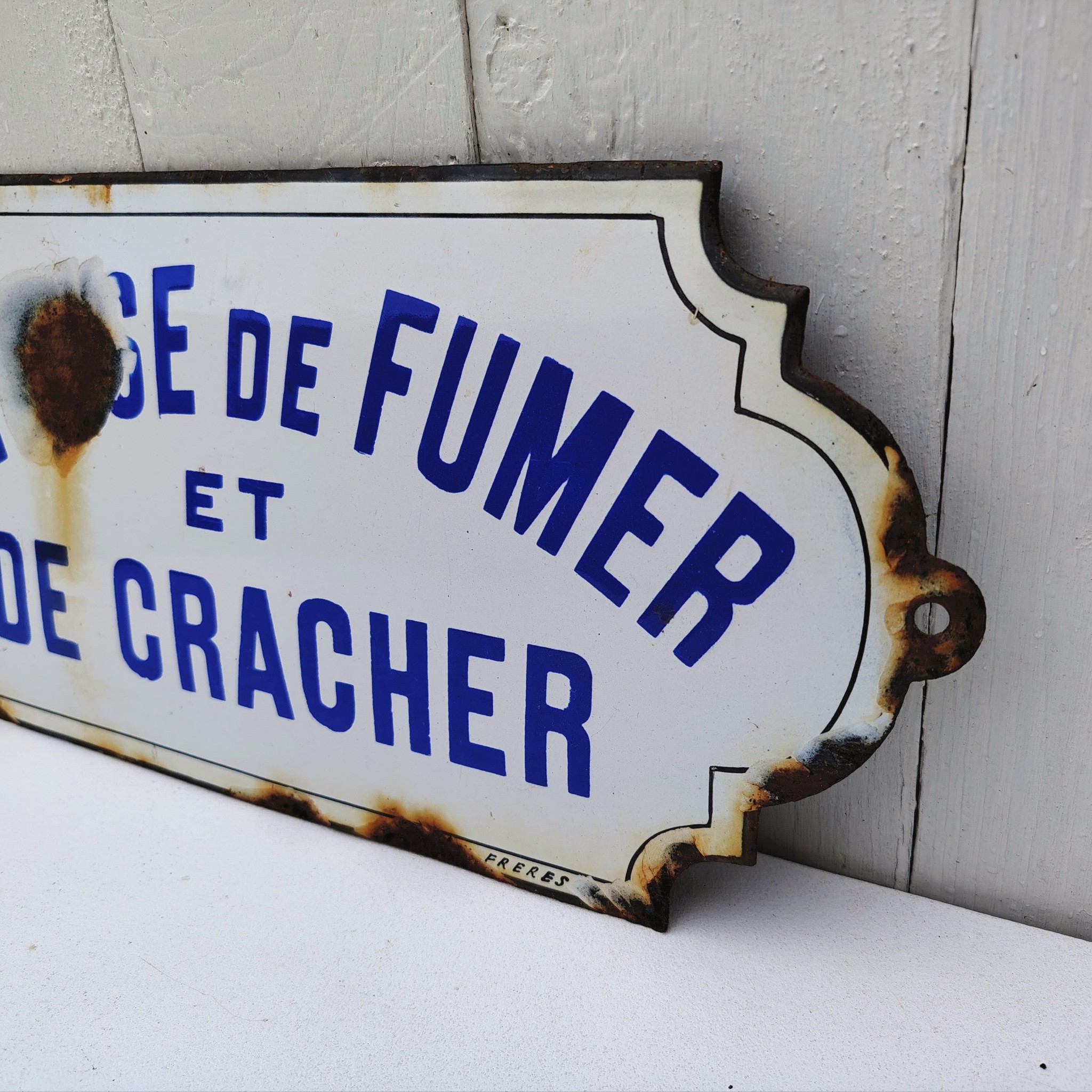 Plaque émaillée bombée, défense de fumer,Japy Frères – Image 5