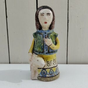 Ancien santon berger en céramique de Kéraluc à Quimper, par André l'Helguen.  Signé sur le dessous. Parfait état Hauteur : 16 cm