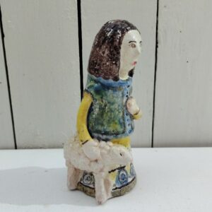 Ancien santon berger en céramique de Kéraluc à Quimper, par André l'Helguen.  Signé sur le dessous. Parfait état Hauteur : 16 cm