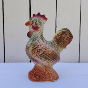 Ancienne tirelire a casser représentant un coq, en céramique. Excellent état Dimensions : 16 x 12 x 7 cm