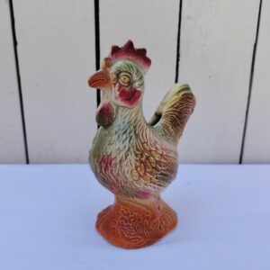 Ancienne tirelire a casser représentant un coq, en céramique. Excellent état Dimensions : 16 x 12 x 7 cm