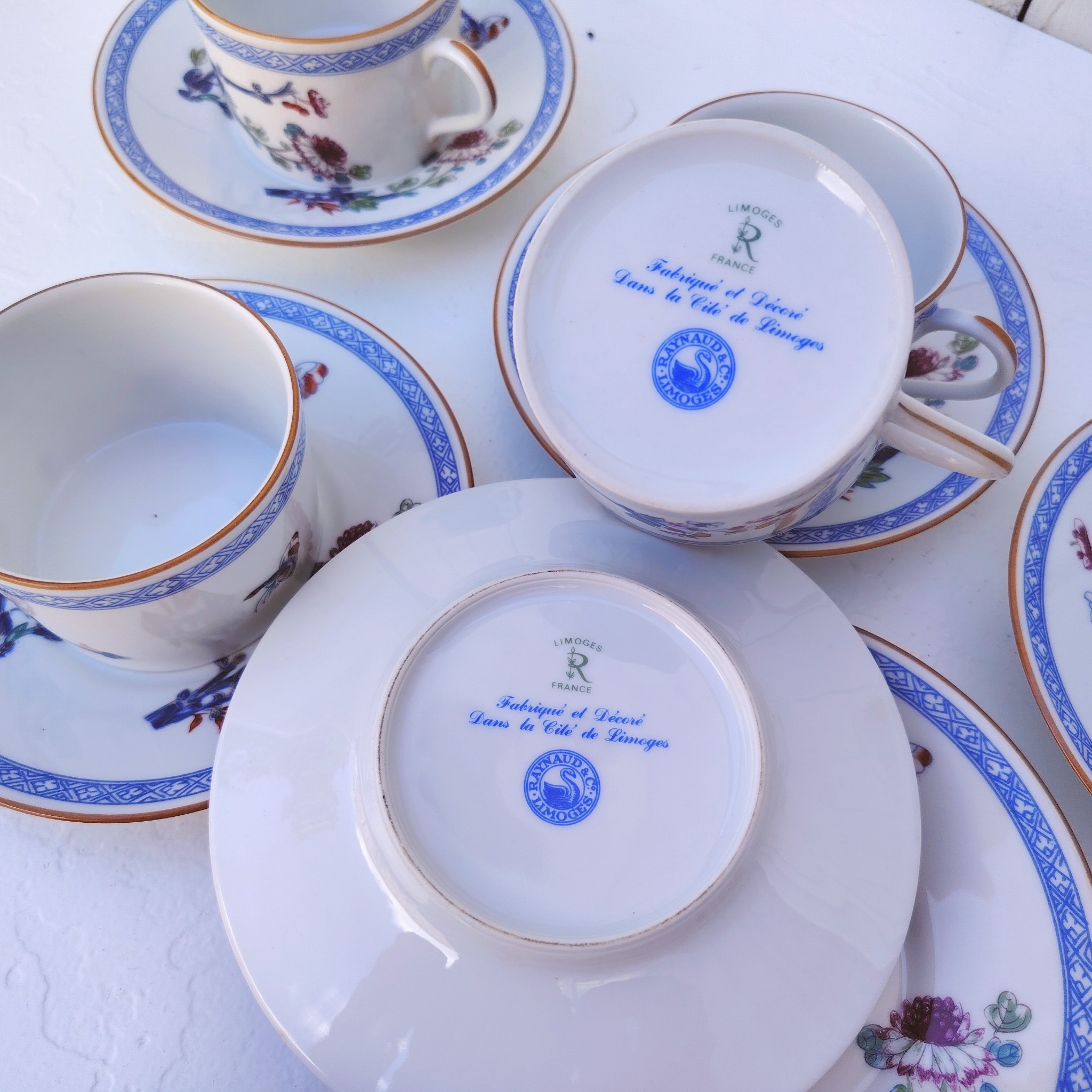 6 tasses à café, porcelaine Limoges, Raynaud & cie – Image 3